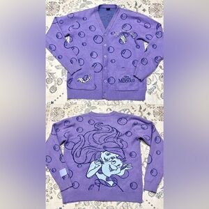 Disney Cakeworthy The Little Mermaid Lavender Purple Cardigan Medium